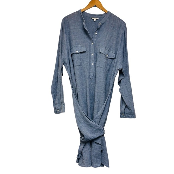 Lucky Brand Chambray Tie Front Dress - Picture 2 of 11
